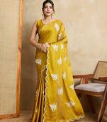 party wear soft rangoli silk blend saree