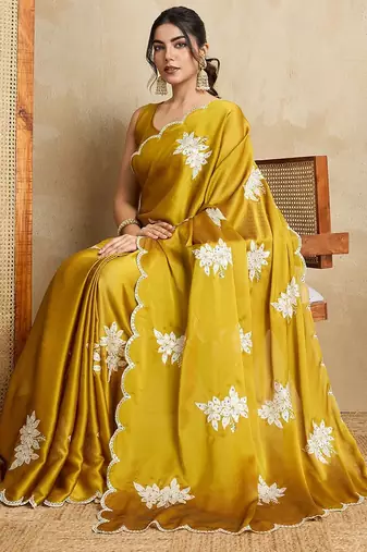 party wear soft rangoli silk blend saree