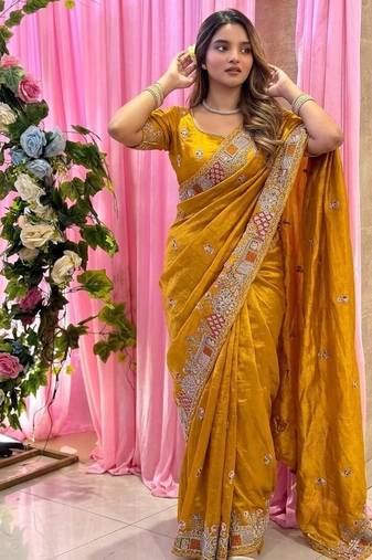 designer party wear pure soft tissue saree