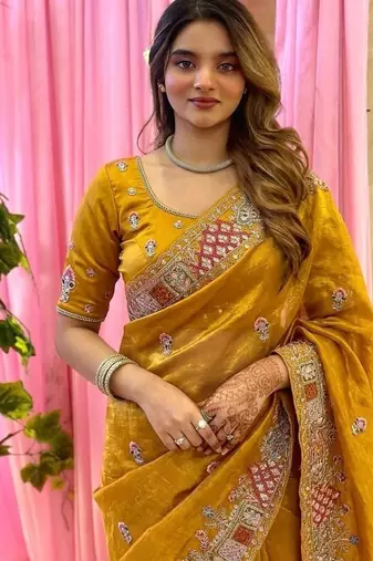 designer party wear pure soft tissue saree
