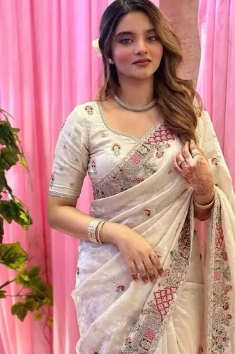 designer party wear pure soft tissue saree