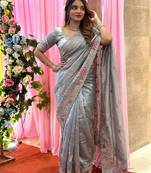 designer party wear pure soft tissue saree