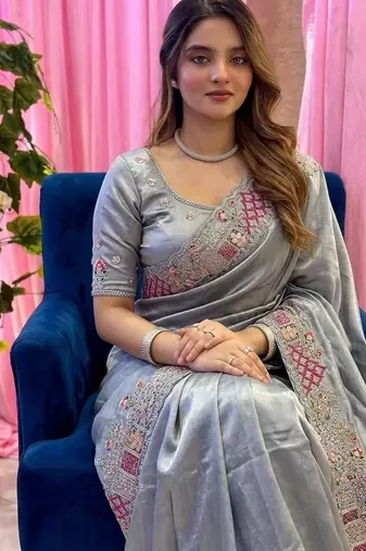 designer party wear pure soft tissue saree