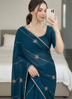 party wear crush silk blend saree 2