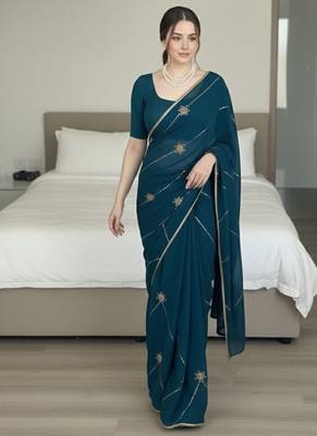 party wear crush silk blend saree 3