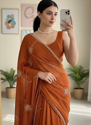 party wear crush silk blend saree 1