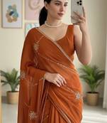 party wear crush silk blend saree