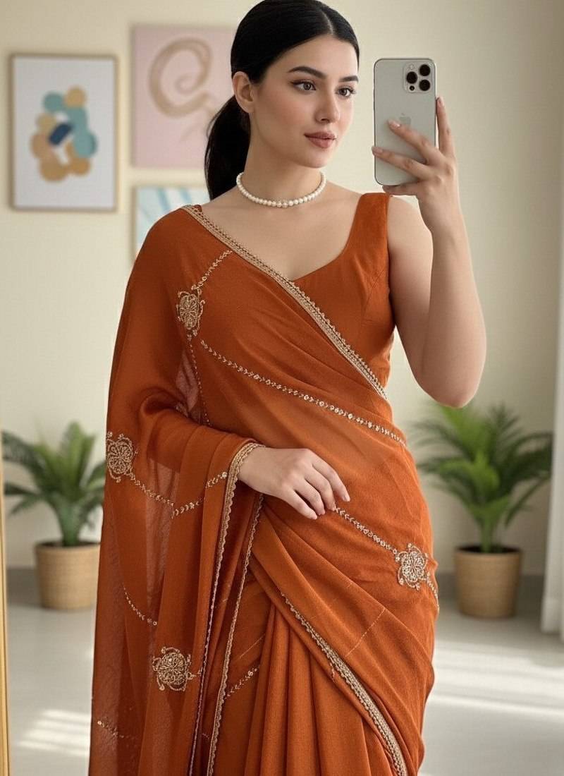 party wear crush silk blend saree