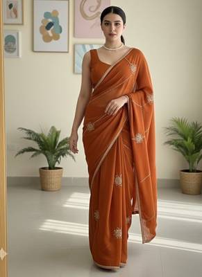 party wear crush silk blend saree 2