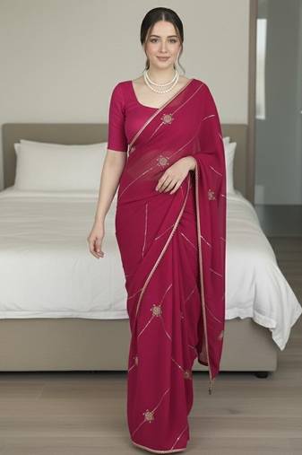 party wear crush silk blend saree