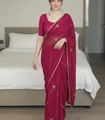 party wear crush silk blend saree