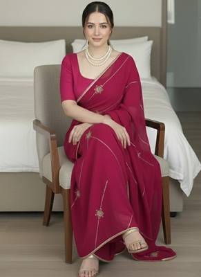 party wear crush silk blend saree 2