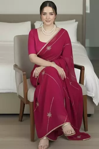 party wear crush silk blend saree