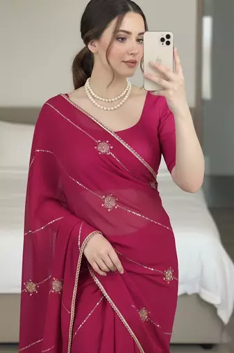 party wear crush silk blend saree