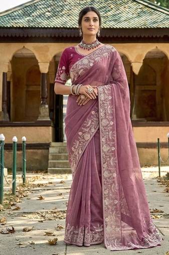 wedding special party wear pure gabana silk blend saree