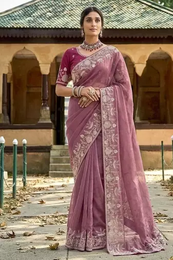 wedding special party wear pure gabana silk blend saree