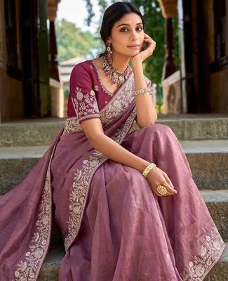 wedding special party wear pure gabana silk blend saree 2
