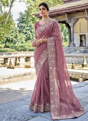 wedding special party wear pure gabana silk blend saree 3