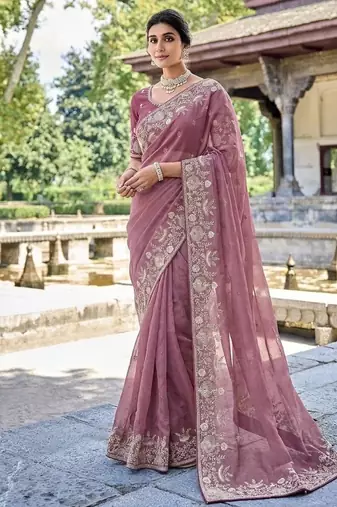 wedding special party wear pure gabana silk blend saree