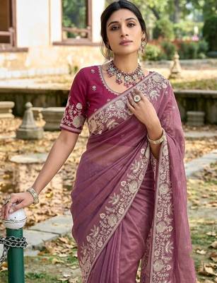 wedding special party wear pure gabana silk blend saree 4