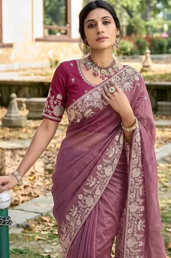 wedding special party wear pure gabana silk blend saree