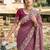 wedding special party wear pure gabana silk blend saree