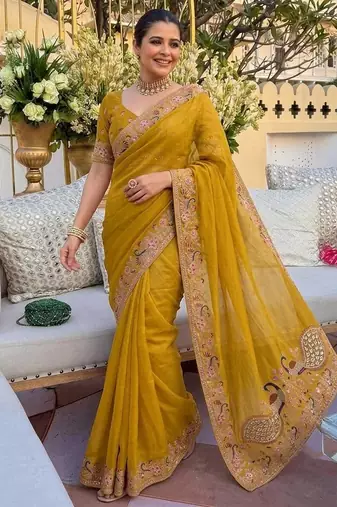 Wedding collection party wear soft star georgette saree