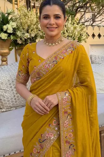 Wedding collection party wear soft star georgette saree