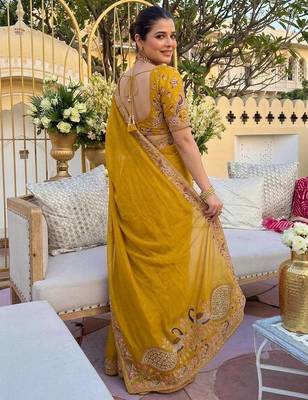 Wedding collection party wear soft star georgette saree 4