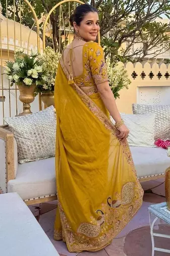Wedding collection party wear soft star georgette saree
