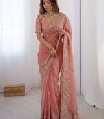wedding special party wear soft nxc moss silk blend saree