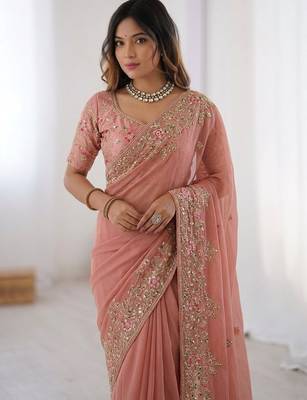 wedding special party wear soft nxc moss silk blend saree 2