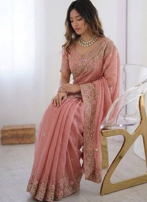 wedding special party wear soft nxc moss silk blend saree 3