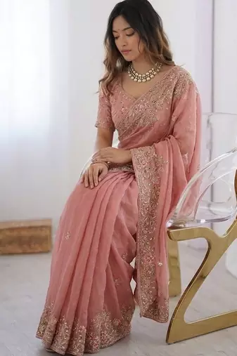 wedding special party wear soft nxc moss silk blend saree