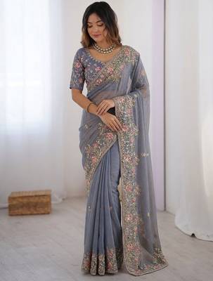 wedding special party wear soft nxc moss silk blend saree 1