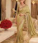 wedding wear pure kanjivarm silk blend beads work saree