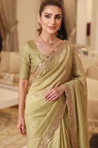 wedding wear pure kanjivarm silk blend beads work saree
