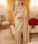 wedding wear pure kanjivarm silk blend beads work saree
