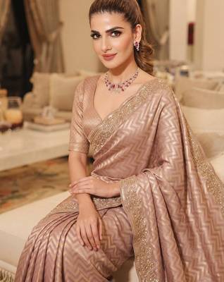 wedding wear pure kanjivarm silk blend beads work saree 3
