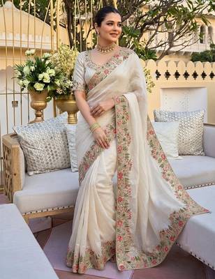 party & wedding wear soft silk blend saree 2