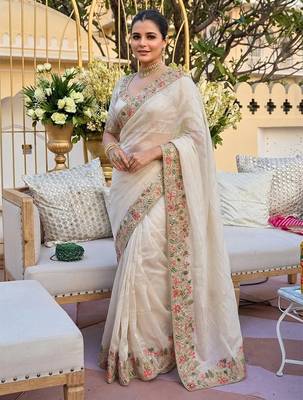 party & wedding wear soft silk blend saree 3