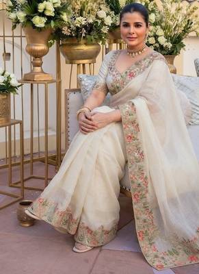 party & wedding wear soft silk blend saree 4