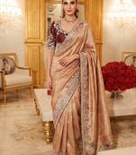 wedding wear pure kanjivarm silk blend heavy embroidery work saree