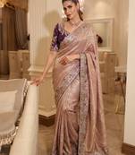 wedding wear pure kanjivarm silk blend heavy embroidery work saree