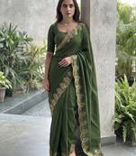 party wear saree with blouse