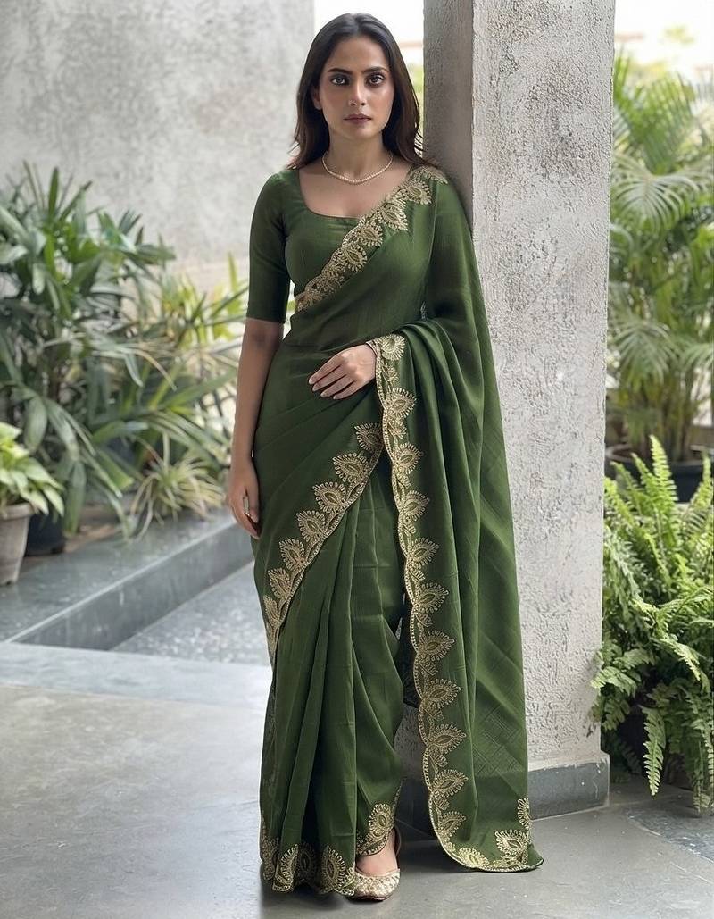 party wear saree with blouse