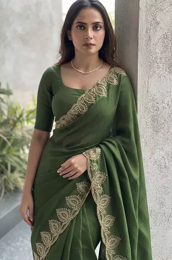 party wear saree with blouse