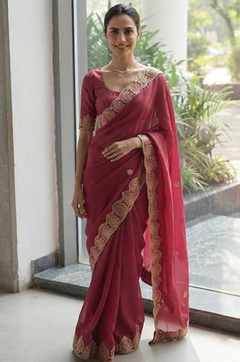 party wear saree with blouse
