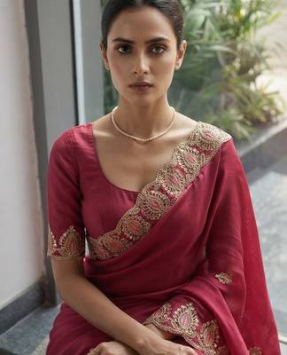 party wear saree with blouse 2