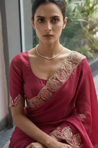 party wear saree with blouse